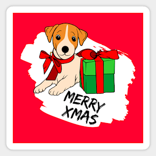 Christmas Dogs Merry Xmas T-Shirt T-Shirt No2 Magnet